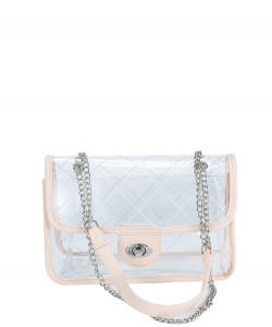 High Quality Quilted Clear PVC Bag BA510003 IVORY